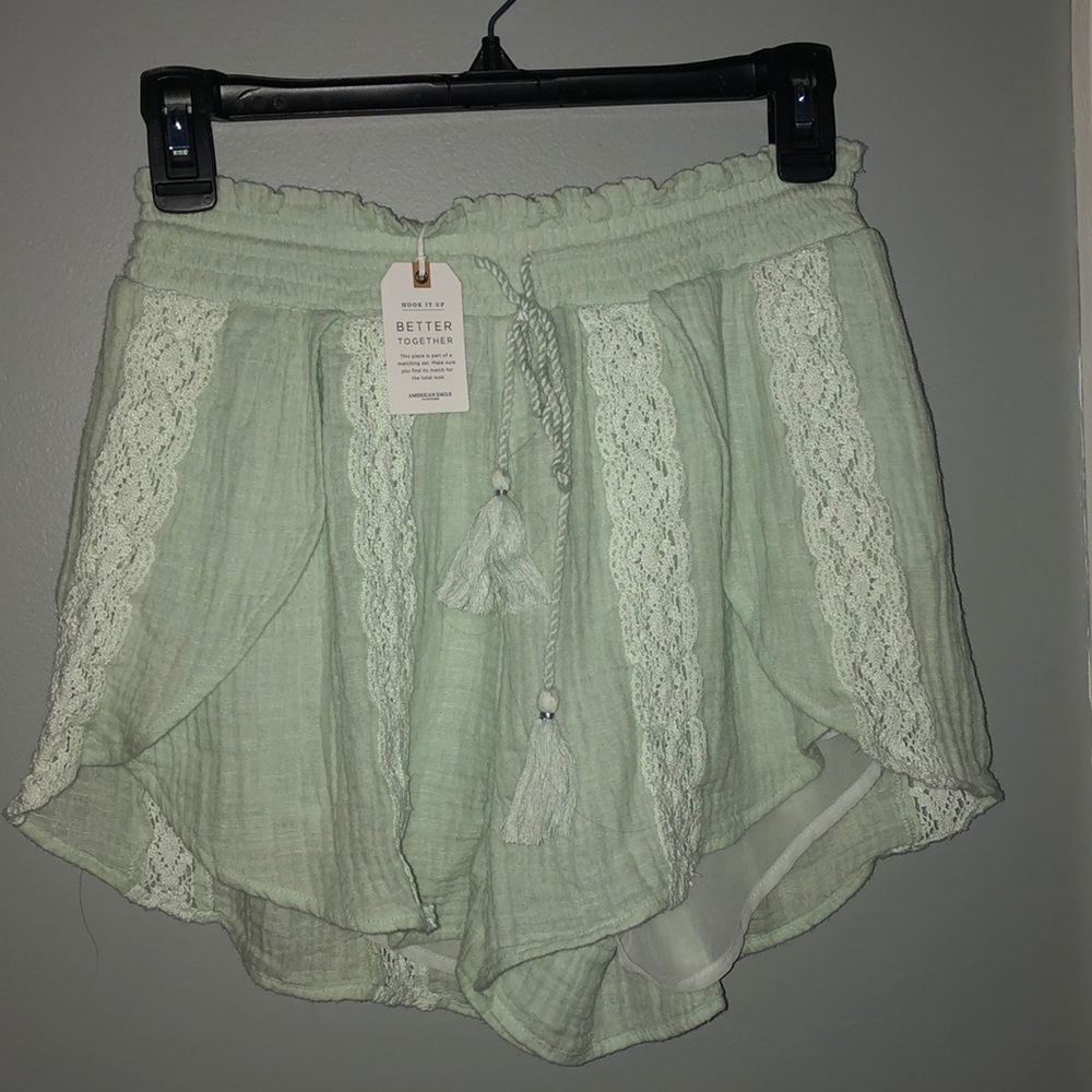 american eagle mint green comfy shorts size xs